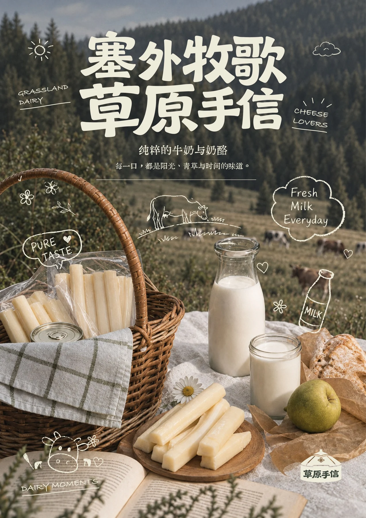 田园集合草原手信海报
